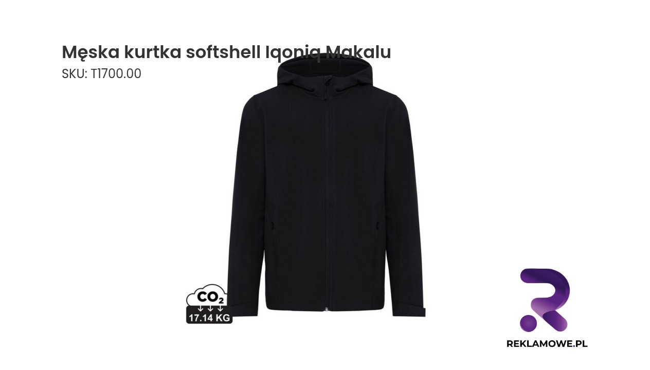 Męska kurtka softshell Iqoniq Makalu w kolorze czarnym, idealna na wietrzne dni
