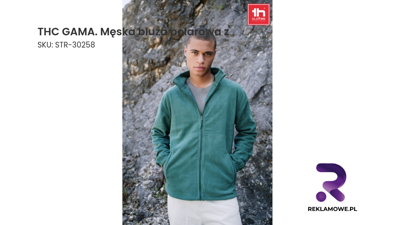 THC GAMA. Męska bluza polarowa z poliestru o wysokiej gęstości Męska bluza polarowa THC GAMA w kolorze