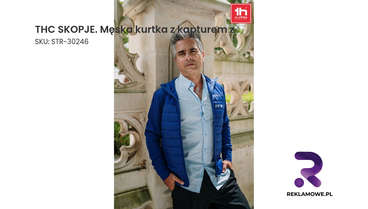 THC SKOPJE. Męska kurtka z kapturem z tafty 300T Męska kurtka z kapturem THC Skopje