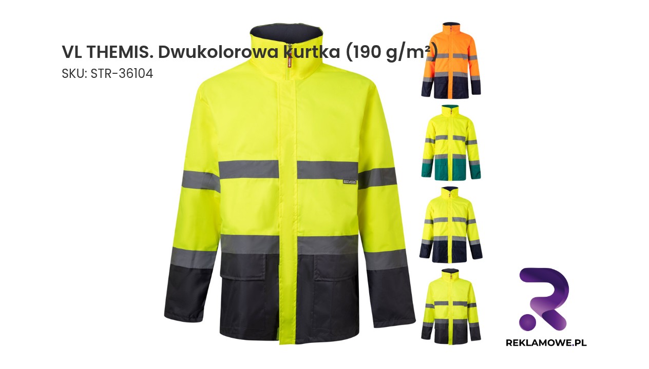 VL THEMIS. Dwukolorowa kurtka (190 g/m²) z poliestru (100%) z powłoką PU VL THEMIS Dwukolorowa kurtka 190 g/m²
