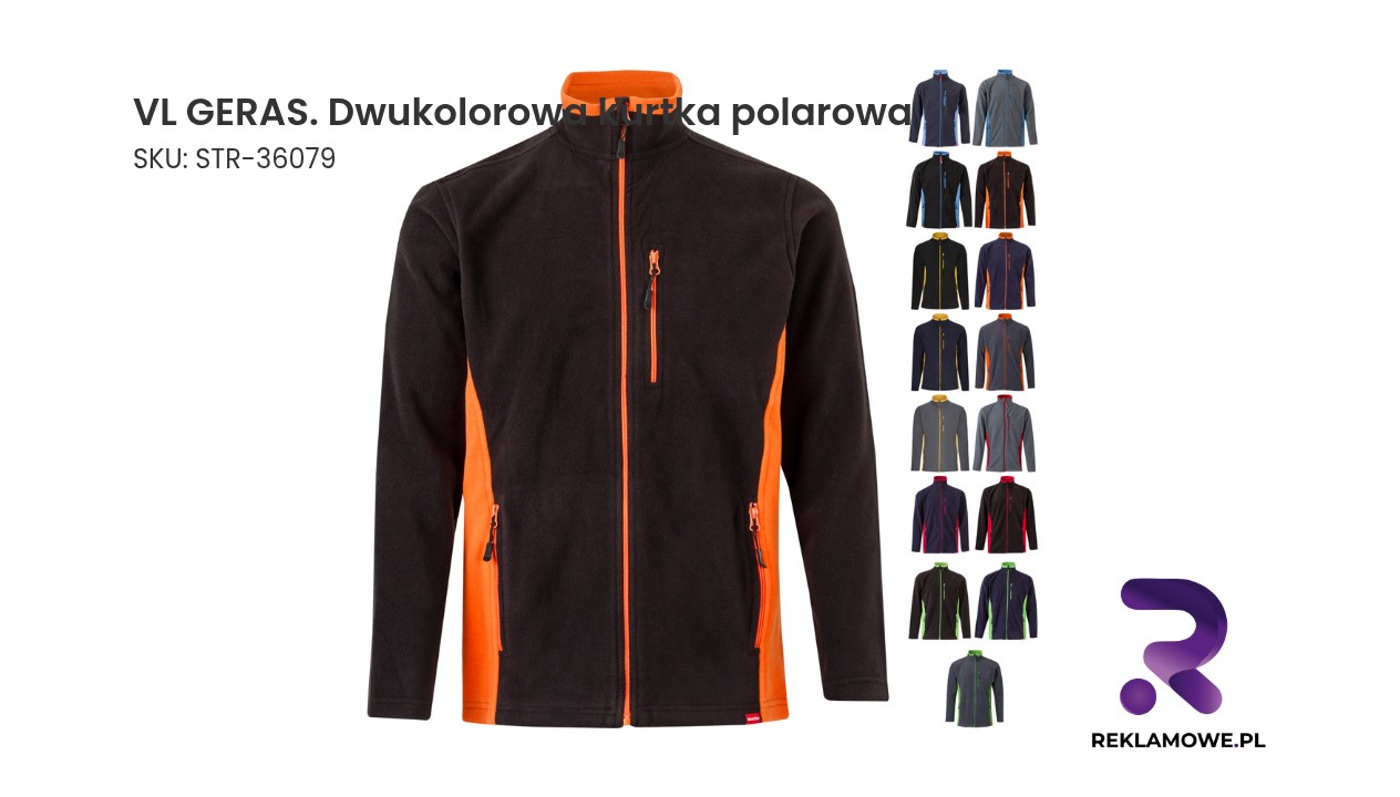 VL GERAS. Dwukolorowa kurtka polarowa (220 g/m²) z poliestru (100%) VL GERAS dwukolorowa kurtka polarowa