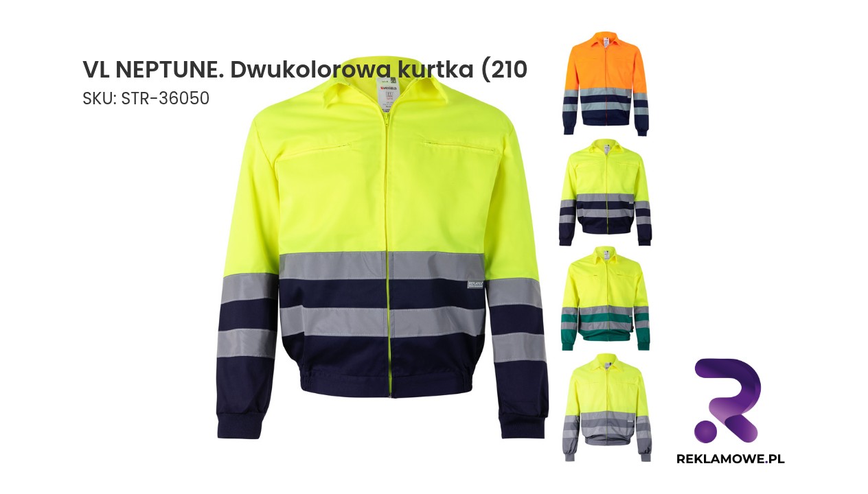 VL NEPTUNE. Dwukolorowa kurtka (210 g/m²) z poliestru (80%) i bawełny (20%) VL NEPTUNE dwukolorowa kurtka 210