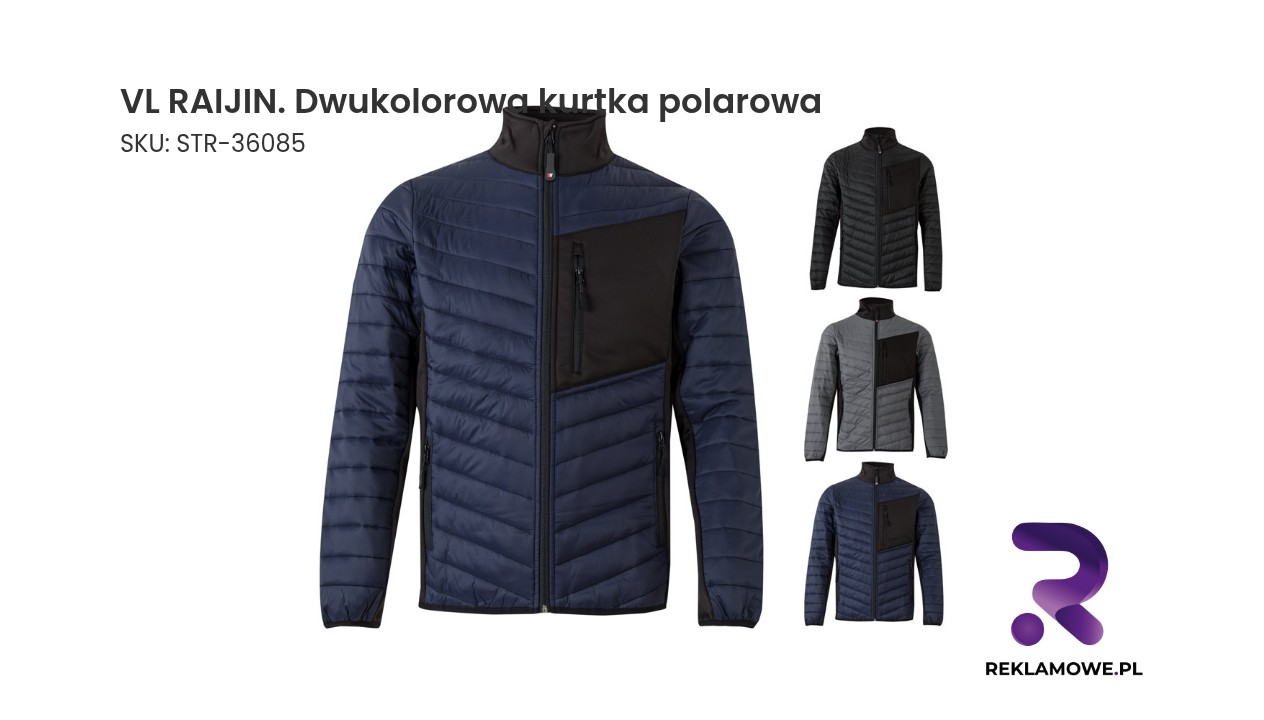 VL RAIJIN. Dwukolorowa kurtka polarowa (220 g/m²) z poliestru (100%) VL RAIJIN dwukolorowa kurtka polarowa